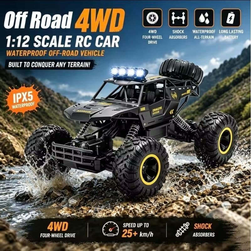Carrinho 4x4 controle remoto gigante 37cm em metal