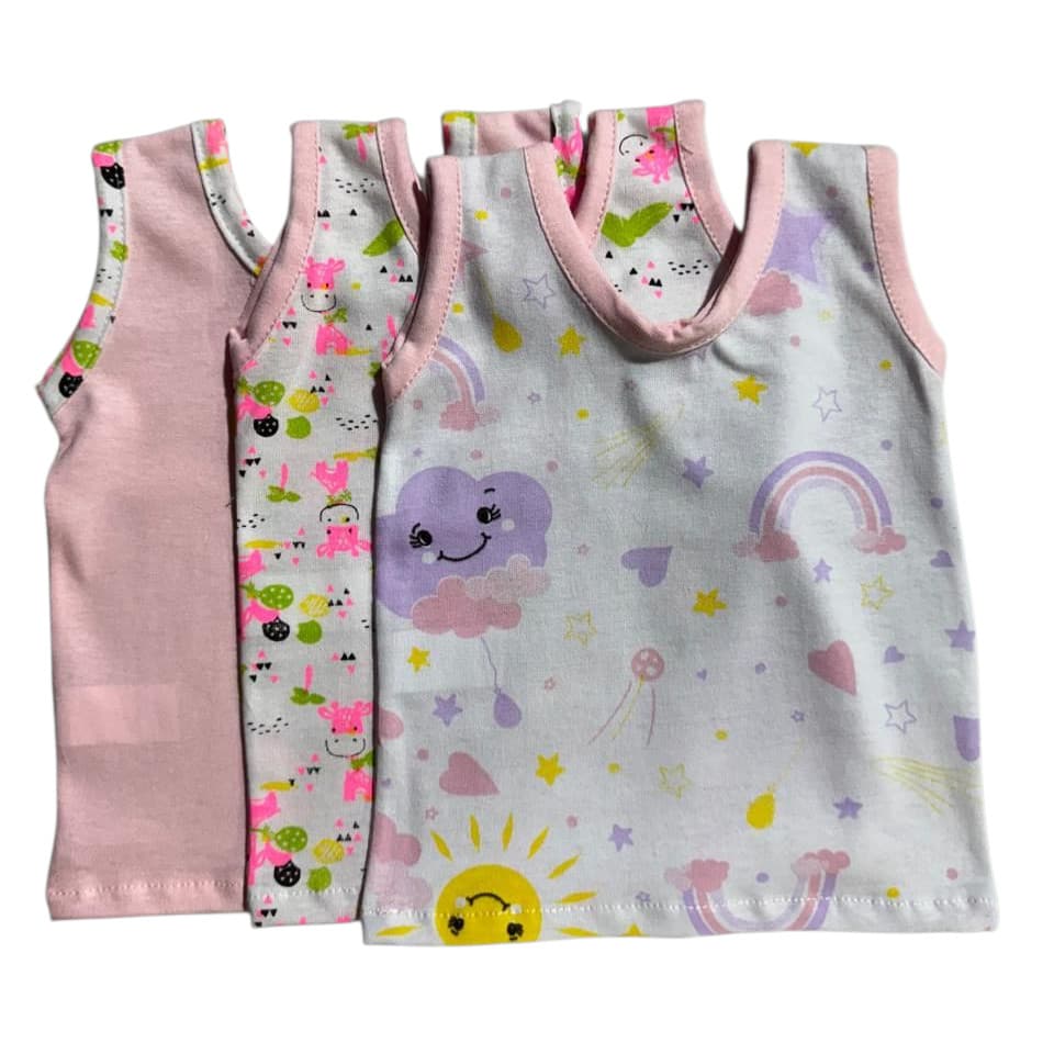Camiseta bebe Menina kit 3 camisetas