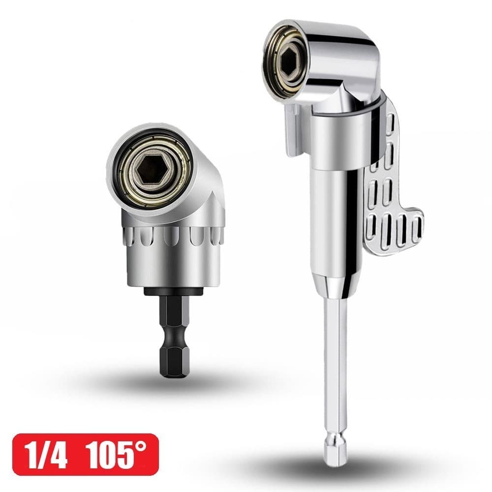 Adaptador Angular 105° para Parafusadeira e Furadeira – Extensor de Bits Magnético 1/4” (6,35mm)Aço Reforçado