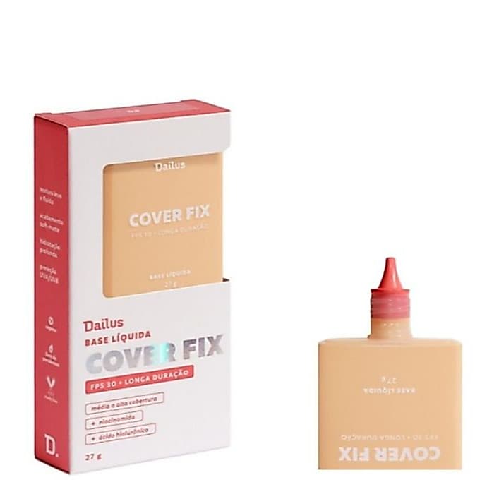Base Líquida Cover Fix Dailus fps30 Novo 27g Alta Cobertura