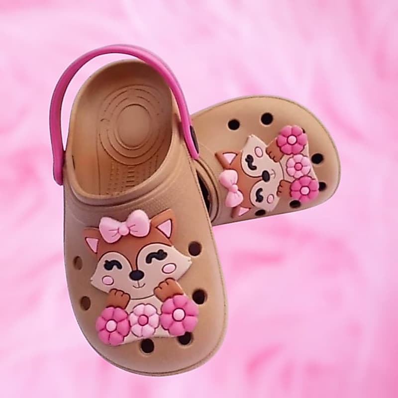 Sandália  para  meninas infantil Raposinha Papete confortável