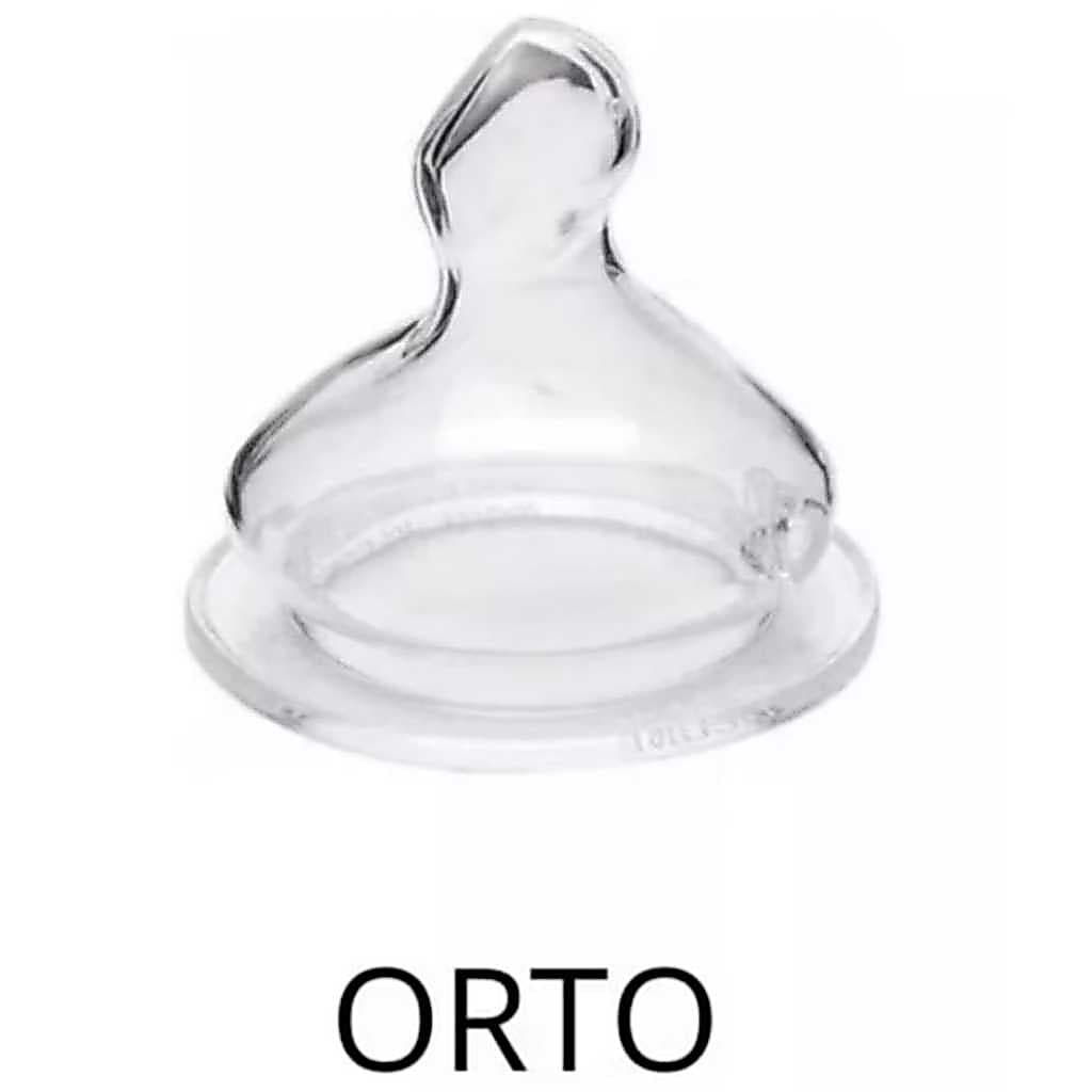 Kit Com 2 Bico De Mamadeira Silicone Big Universal Ortodôntico e Redondo