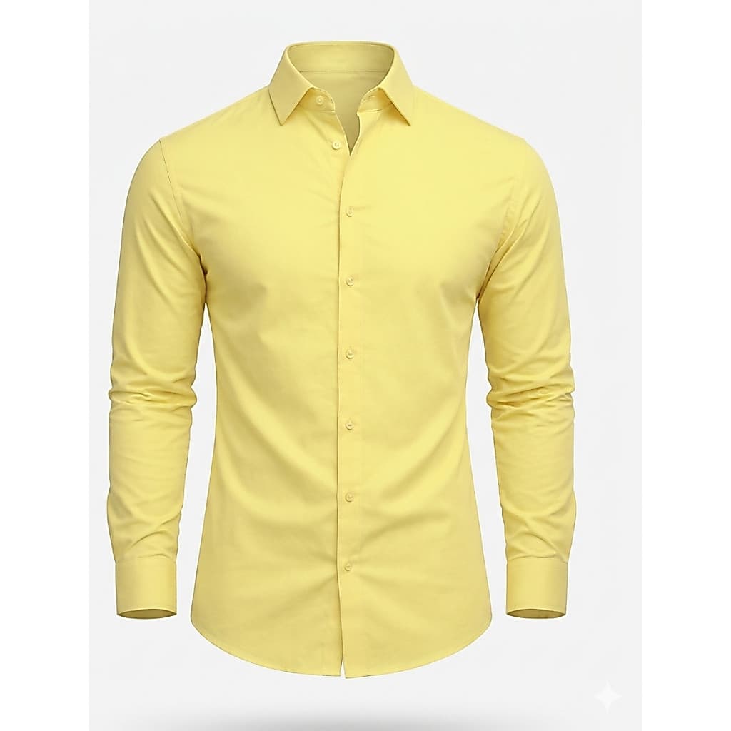 Camisa Social Masculina Manga Longa De Botão Tecido Com Algodão E Modelagem Slim Reunião