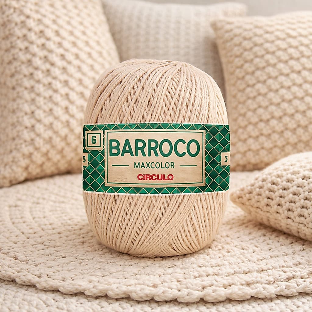 Barbante Barroco Maxcolor Fio 6 200g Circulo Novelo Para Crochê Tricô Artesanato Diversas Cores