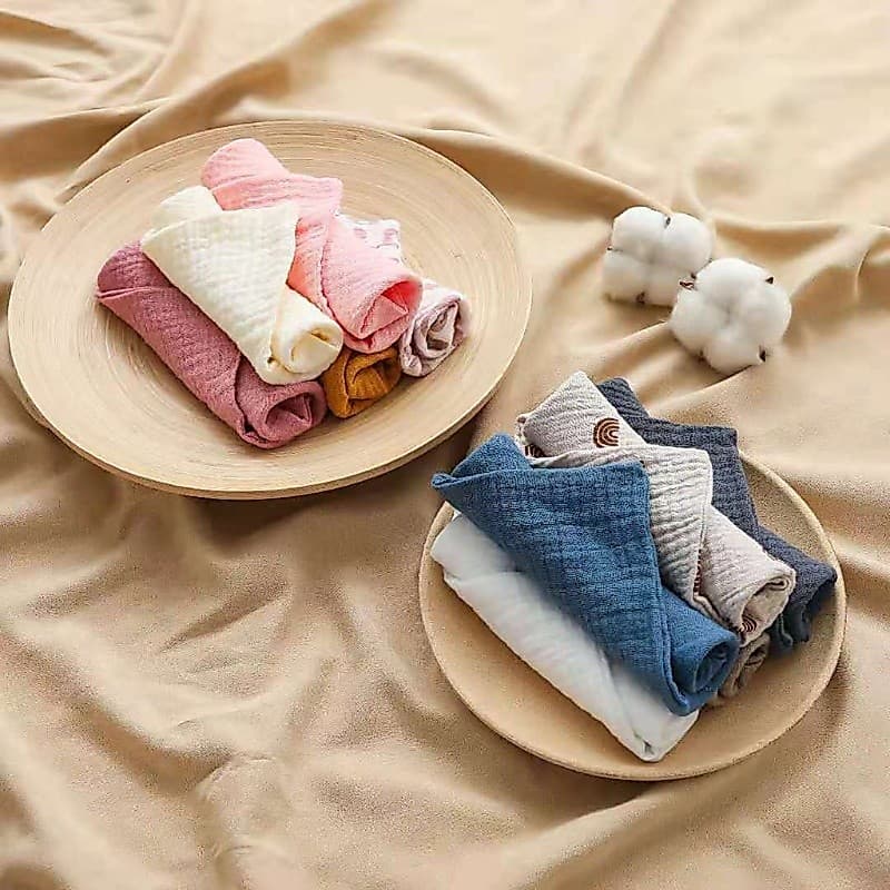 5 Peças Lenços Umedecidos Infantis Para Lavar As Mãos E Rosto Bebês, Conjunto Toalhas Quadradas