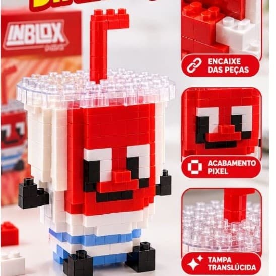 Blocos de Montar Mini Refrigerante 206 Peças Brinquedo Educativo Kawaii Presente Criativo Estilo Lego