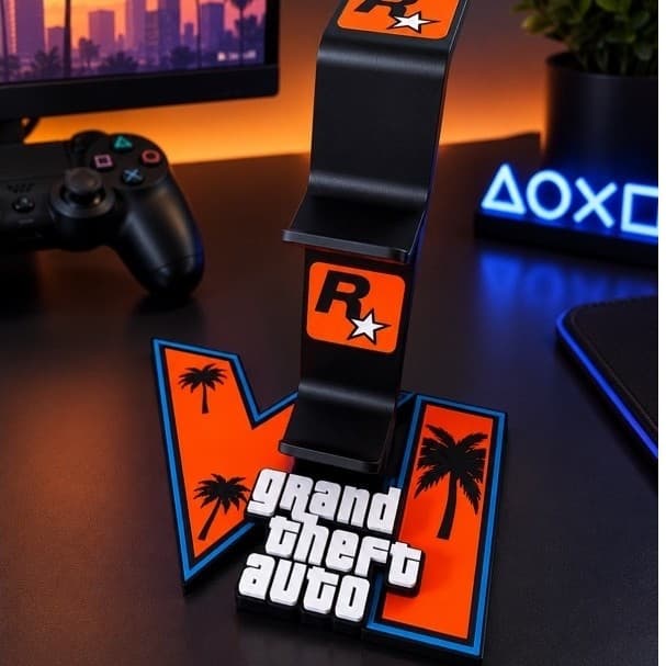 Suporte gamer para controle de vídeo game Ps5/Xbox personalizado GTA VI