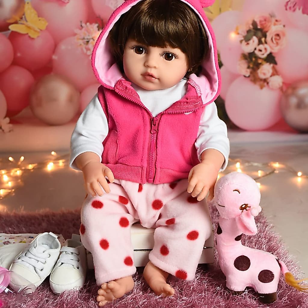 Bebê Reborn Girafinha 48cm Com Acessórios Articulada