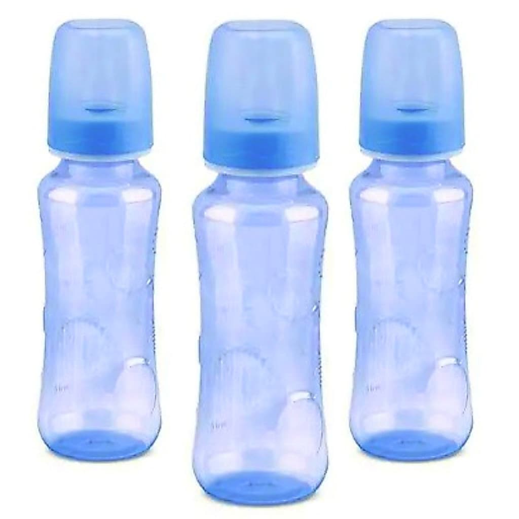 mamadeira com 3 unidades azul - 240ml