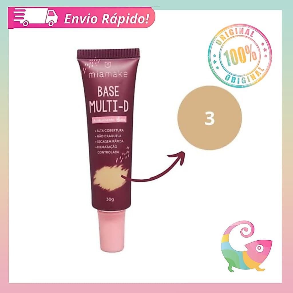 Base Liquida Matte Multi-D Mia Make 414 - Cor 3