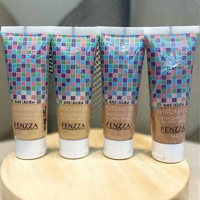 Base Liquida Efeito Matte Média Cobertura Secagem Rápida FENZZA