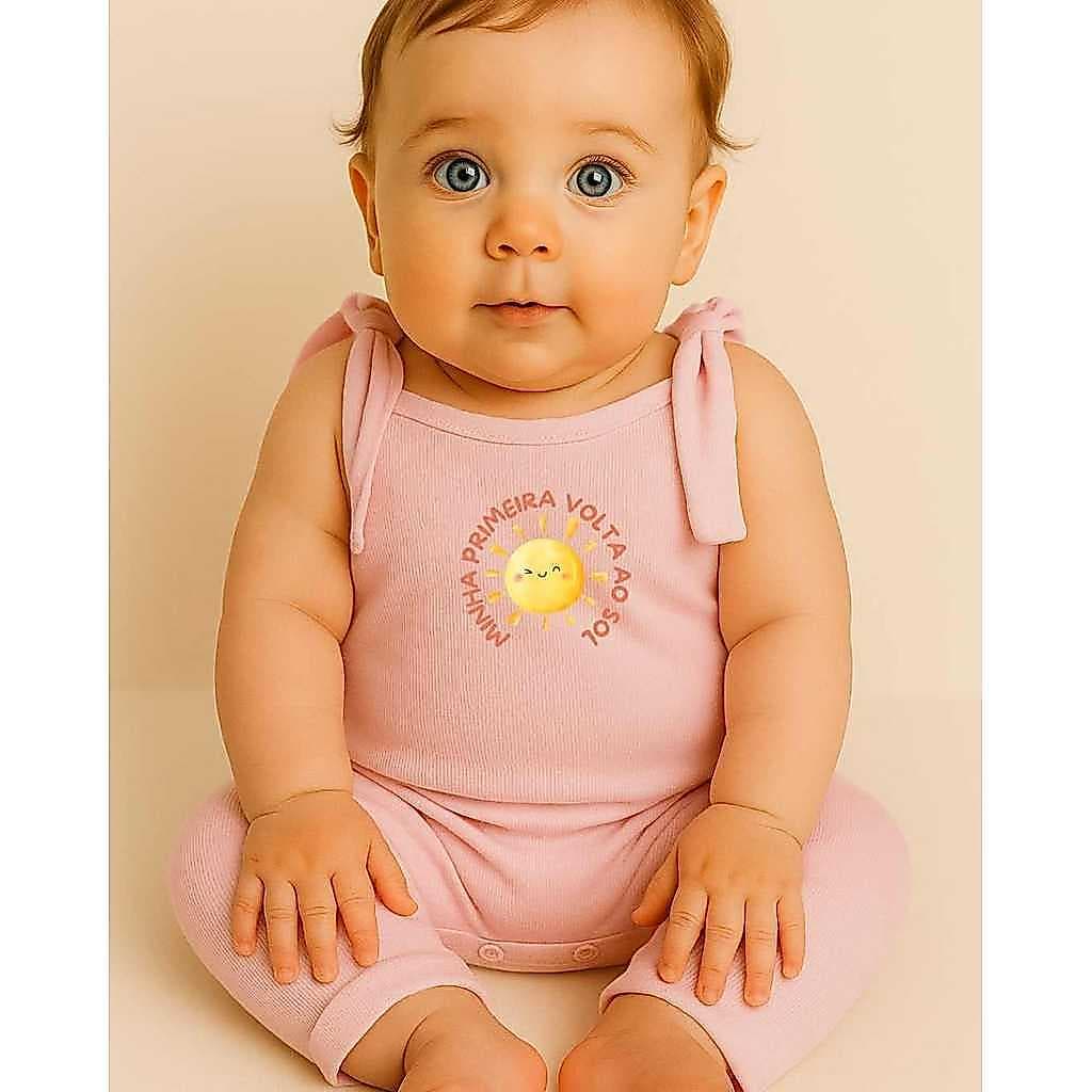 Roupa de Bebê Boho Primeira Volta ao Sol 1 Ano Jardineira Macacão Bebê Menina Menino Algodão Malha