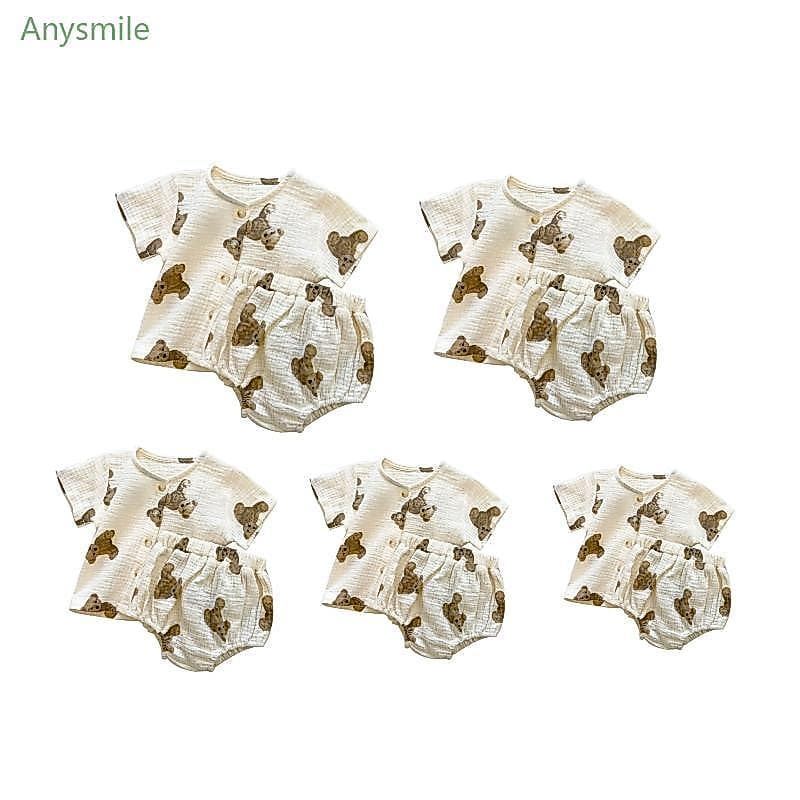 ANYS Criança Menina Menino Shorts Bodysuit Bebês Meninas Conjunto Roupas Verão Suprimentos Pijama