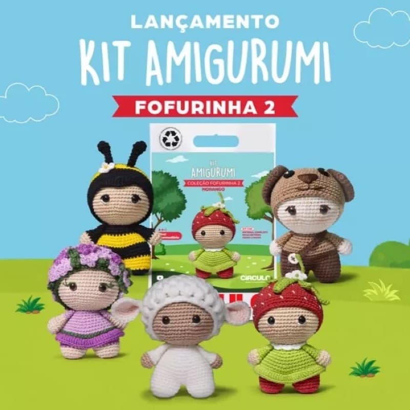 Kit Amigurumi Fofurinha 2 Círculo Amigurumi Manual de Crochê