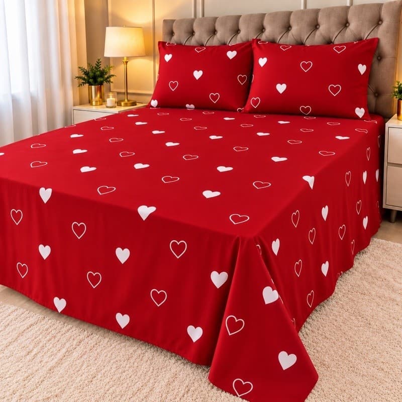Kit Jogo de cama Lençol Casal Percal 400 Fios Toque de Algodão ou Seda colcha casal– 3 Peças Estampado