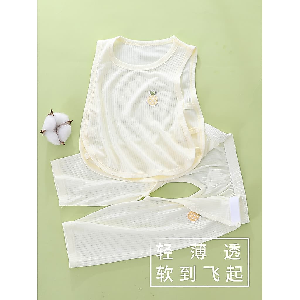 Bebê bebê Split terno de seda gelo Modal menino bebê menina calças abertas Pipa roupas desossadas verão roupas finas