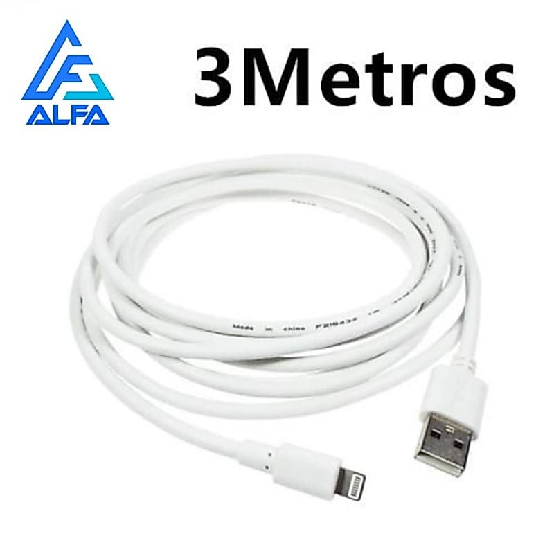 Cabo de Carregador 3m iPhone IOS INOVA Carrega Rapído e Passa dados