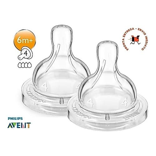 Bico Mamadeira Avent Philips - Clássica Nº4 6m+ - 2 Unidades
