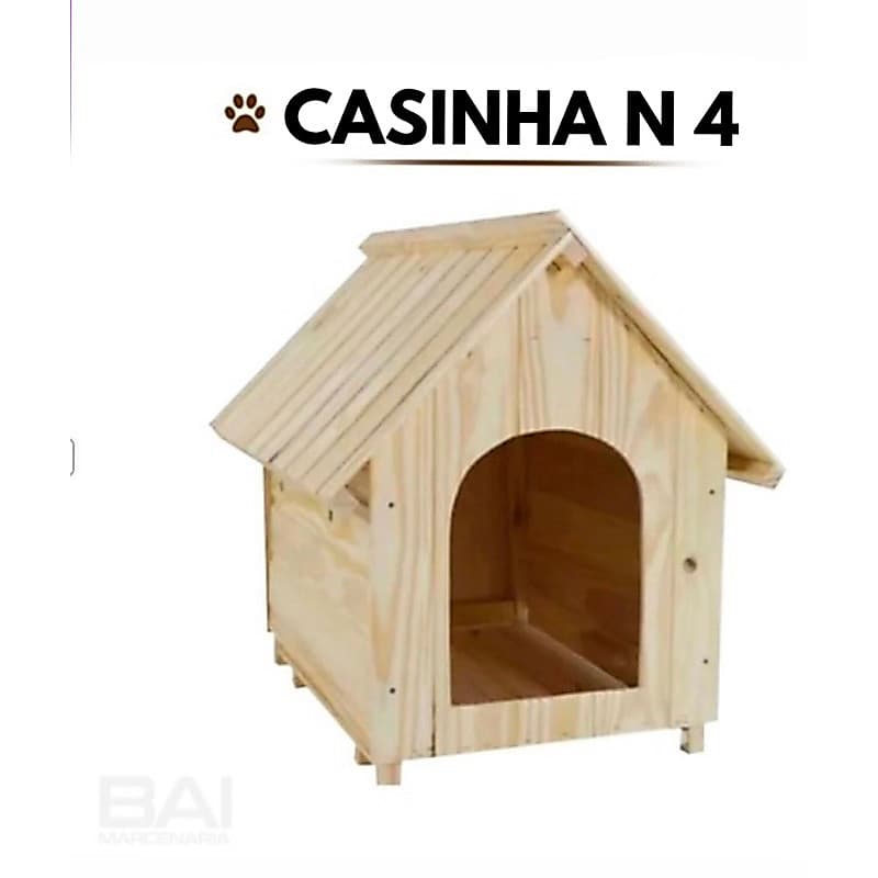 Casinha de Cachorro Cães Madeira Pinus N4