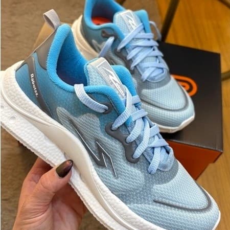 Tênis esportivo feminino Tênis Feminino Esportivo Azul Amortecimento Academia Corrida Caminhada Leve