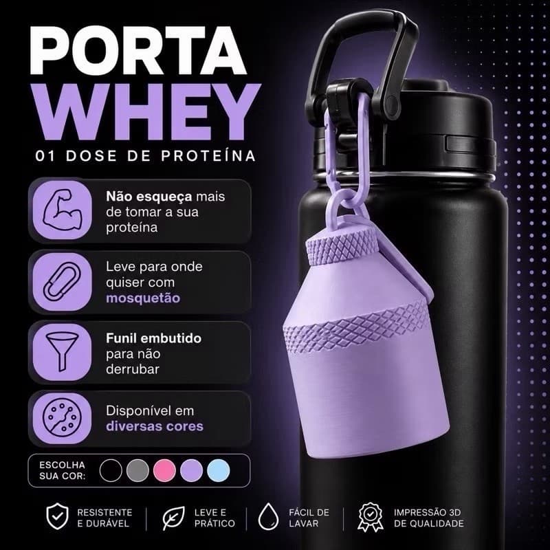 Porta Suplemento Dosador 50g Whey Creatina Pré-Treino