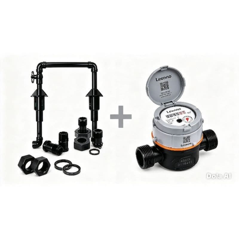 Kit Hidrômetro Leenno D20 Q32,5 m³/h + kit Cavalete Completo reforçado