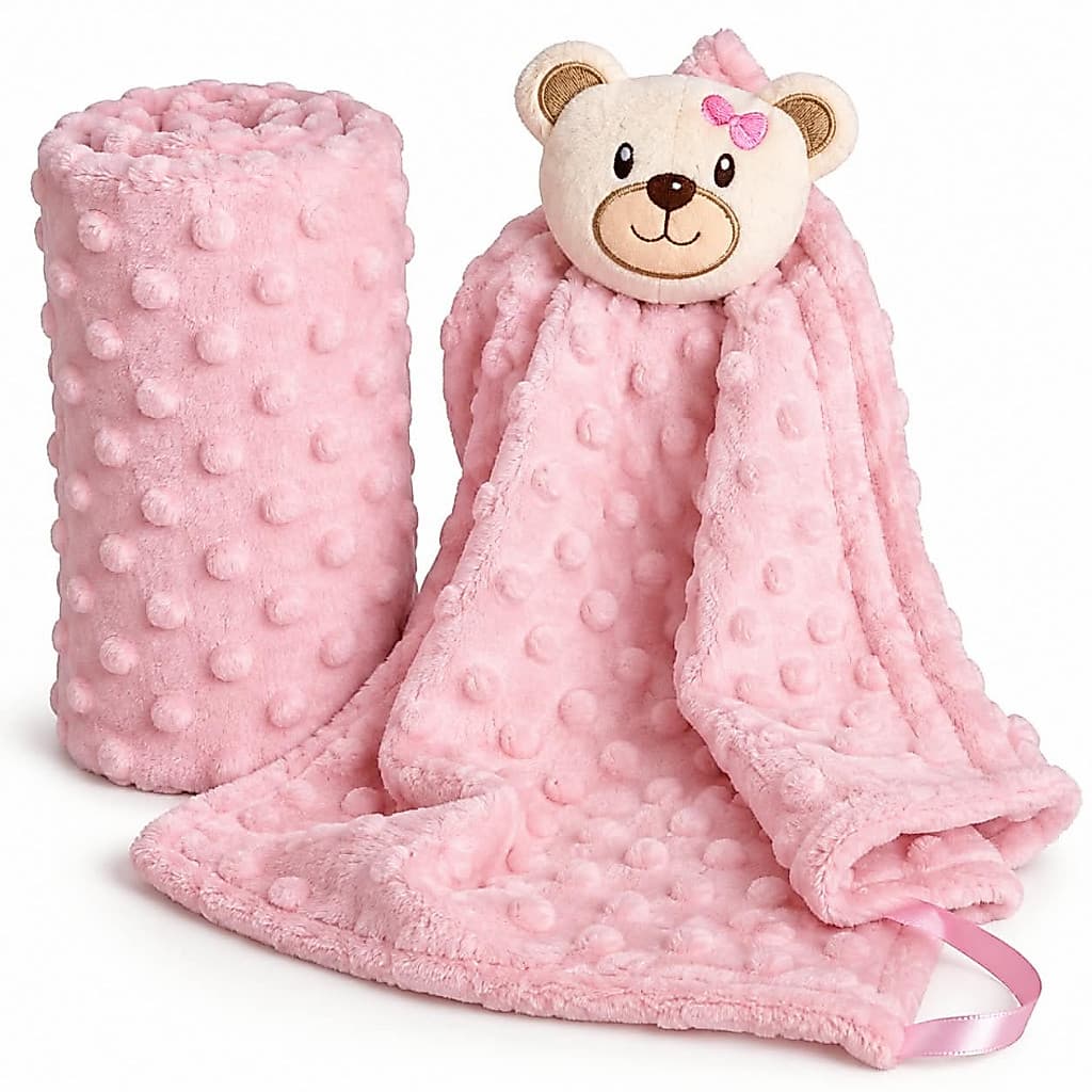 Kit Manta Bebê Pipoca 100x70cm com Naninha Panda Prendedor de Chupeta Enxoval  Copiar título