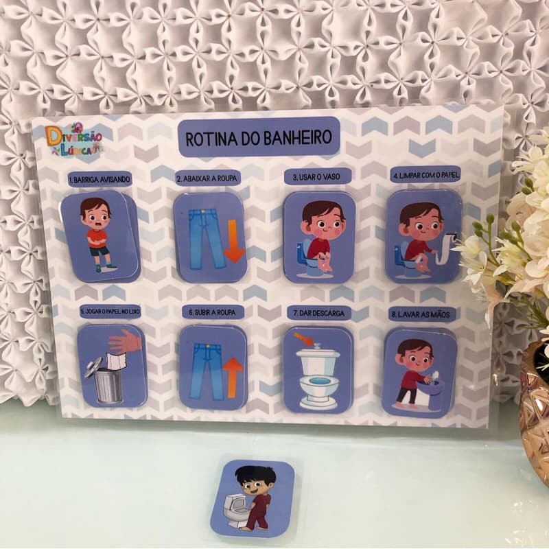 Rotina do Banheiro Infantil com Velcro | Desfralde | AVD | Autismo | Coordenação Motora