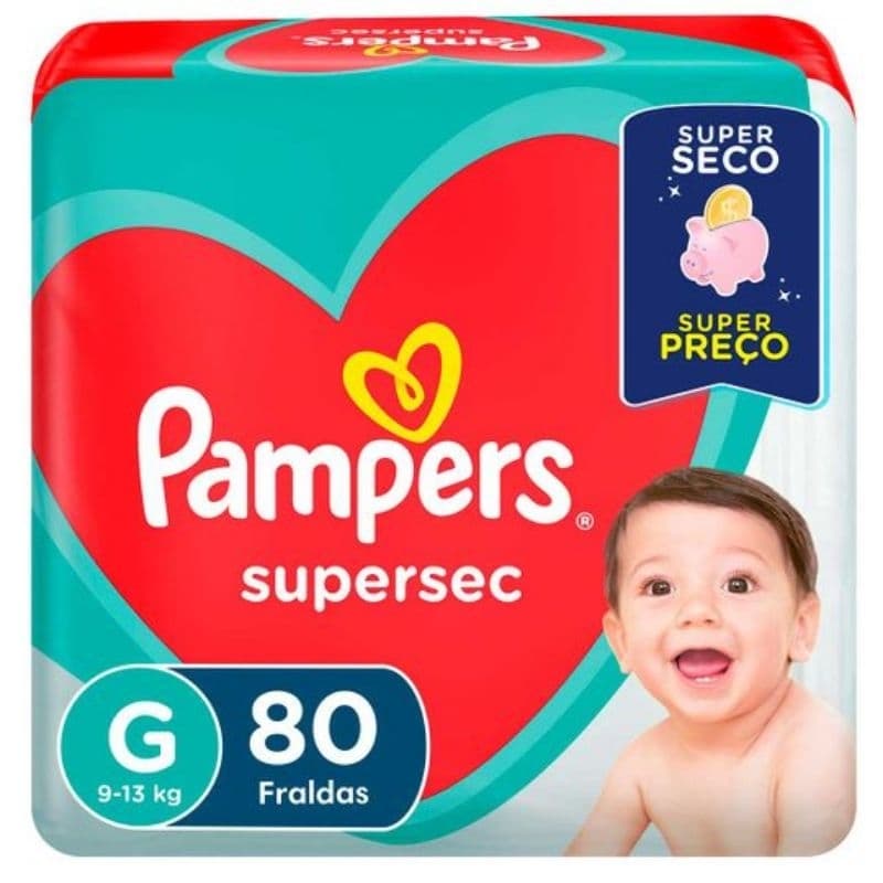 Fraldas Pampers Supersec G 80 M 90 XG 68