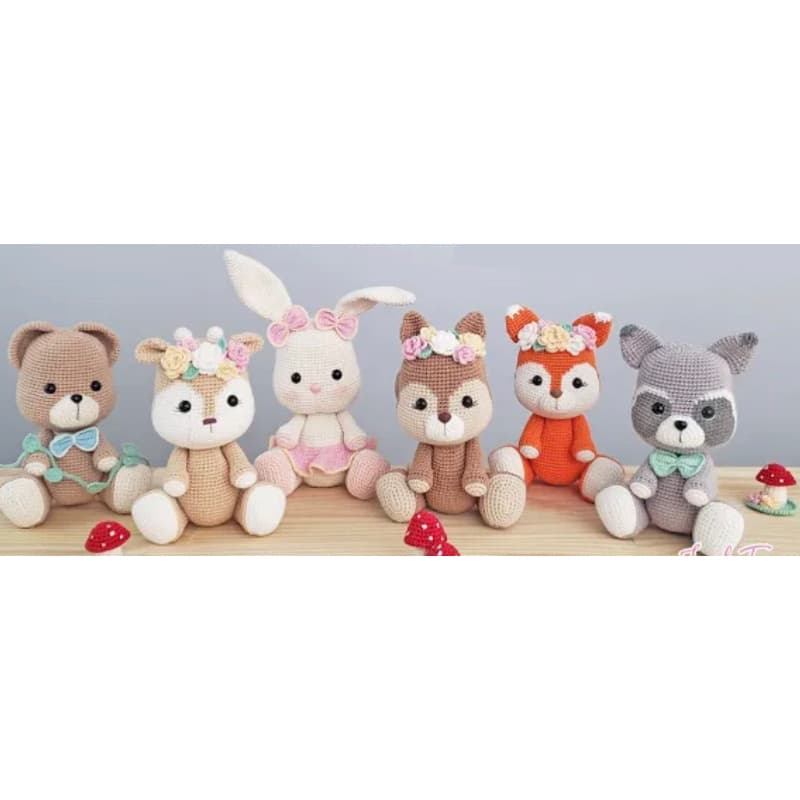 Bichinhos da floresta amigurumi kit ou unitário croche decoracao infantil