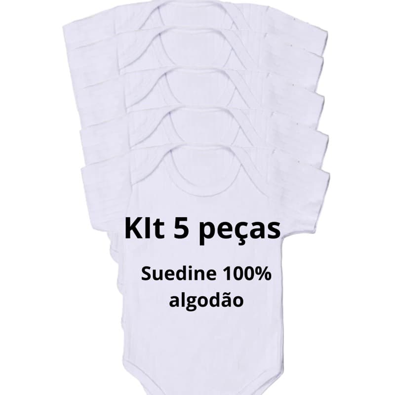 kit Body bebê branco liso 100% algodão/ kit com 5 peça/Body bebê/moda bebê/body LISO/enxoval bebe/kit