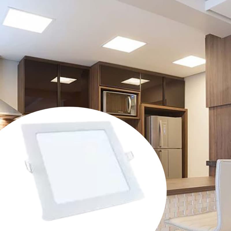 Luminaria Painel Plafon Led De Embutir 18w Quadrado 22x22 Bivolt Super Slin Baixo Consumo de Energia