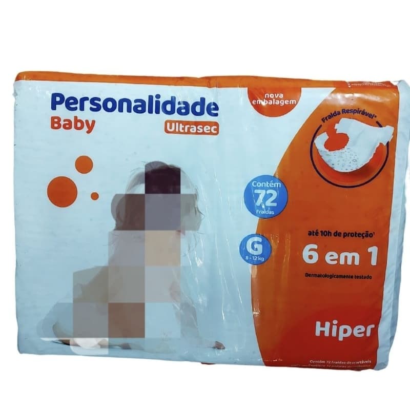 Fralda Descartável para Bebê Infantil Personalidade Baby Ultra Sec Hiper G com 72