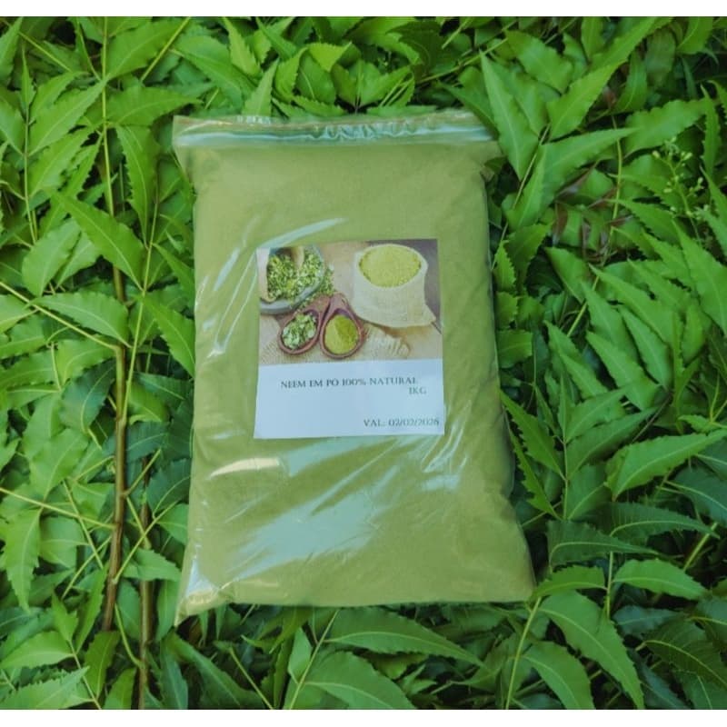 1kg Neem em pó orgânico 100% natural uso humano pet Agrícola