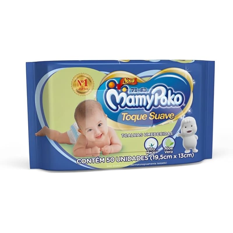 kit 2 Toalha Umedecida Hidratante MamyPoko Toque Suave e Macio / Lenço Umedecido Para Bebês