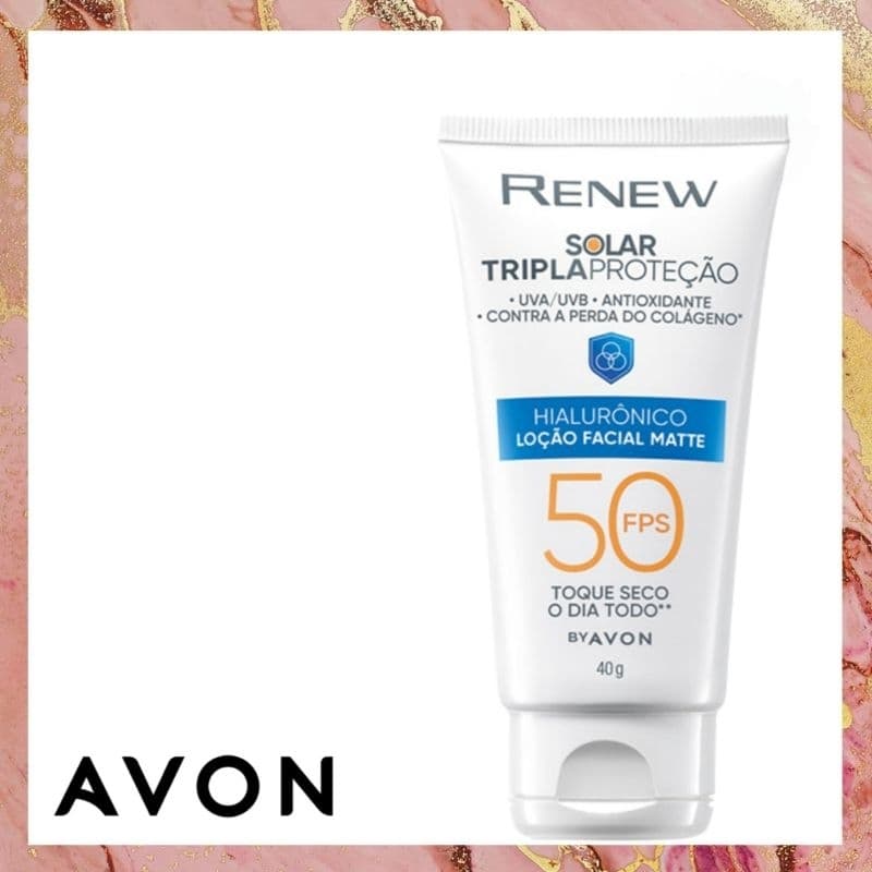 Avon Renew Protetor solar Hialurônico FPS 50 Efeito Matte 40g