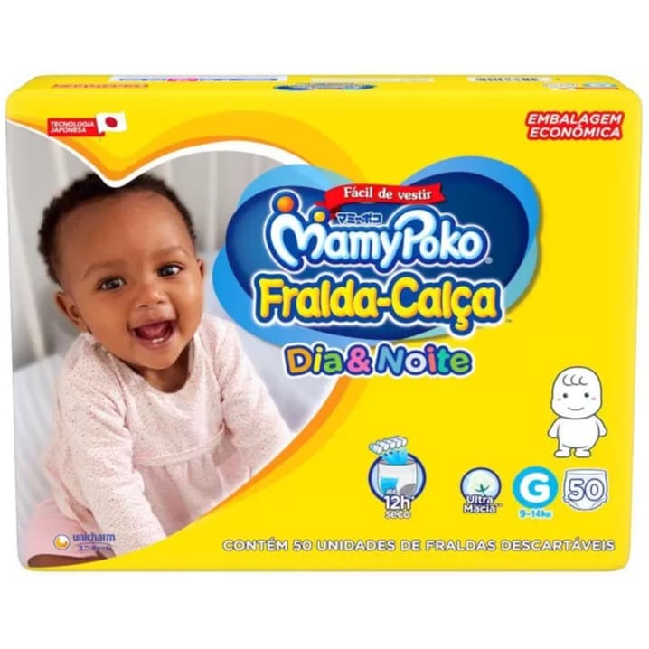 FRALDA CALÇA Descartável Dia&Noite MamyPoko  G c/50 unidades