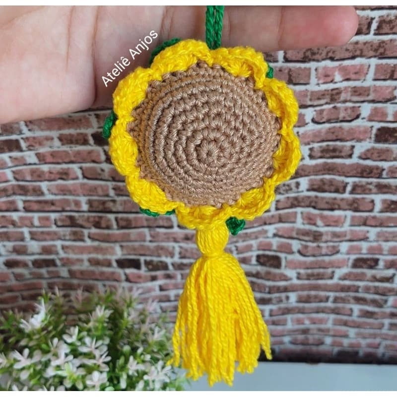 kit de chaveiros de girassol em crochê - amigurumi artesanato - ateliê Anjos