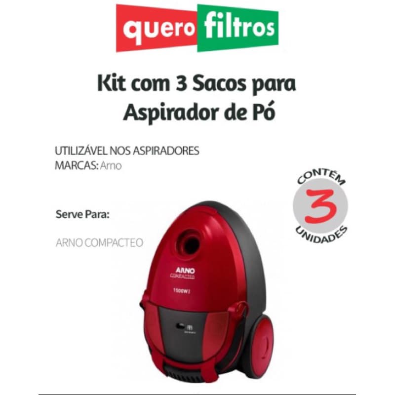 Saco filtro para aspirador de pó Arno Compacteo