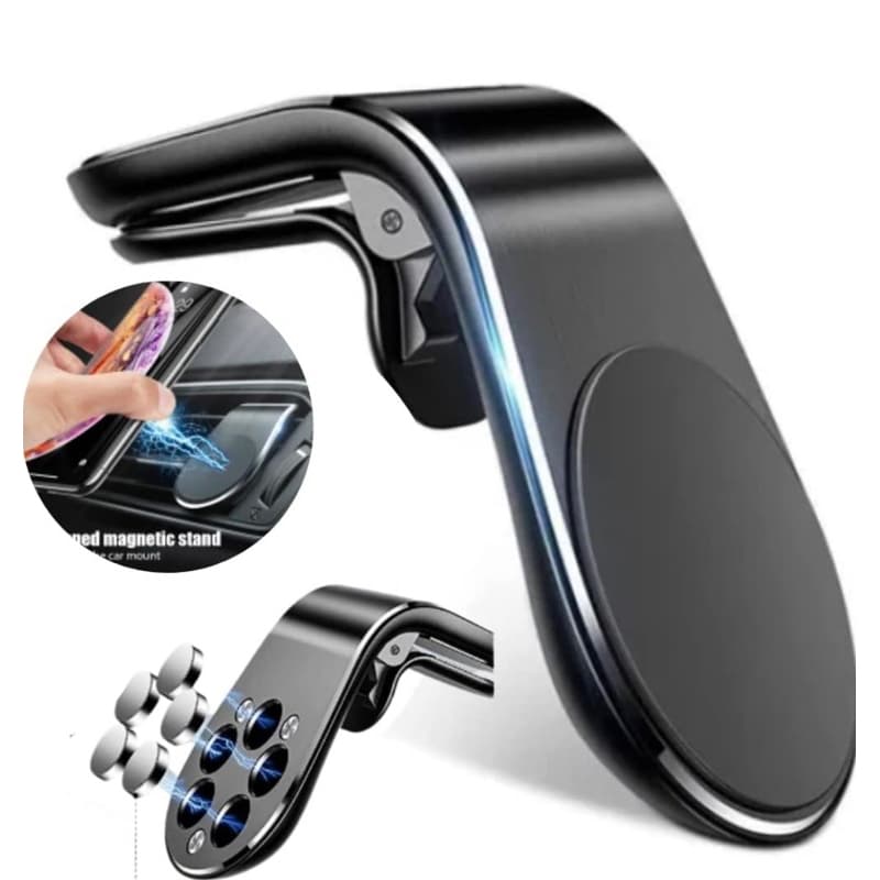 Suporte Veicular Celular Imã Universal Giratório 360º Carro - Usar na Saída do Ar Condicionado