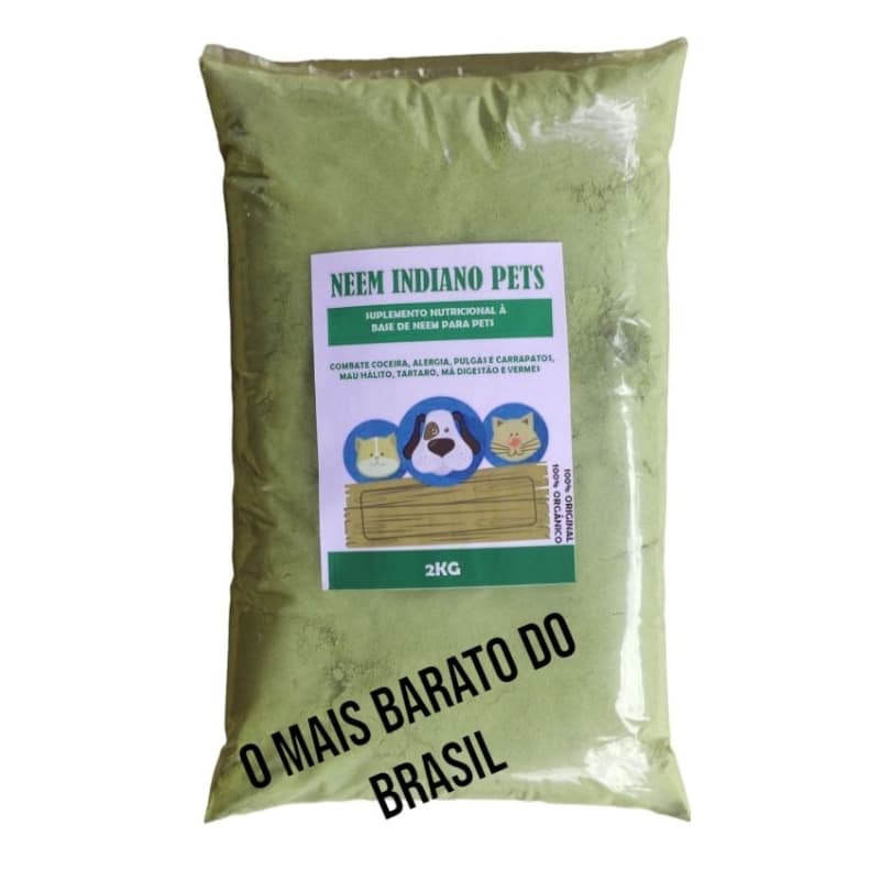 NEEM EM PÓ 2KG ORGÂNICO 100% NATURAL PET E HUMANO