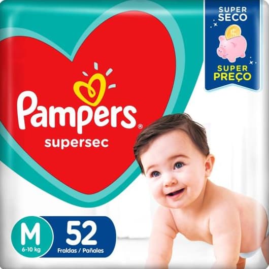 Fralda Pampers Supersec M Com 52 Unidades Envio Imediato