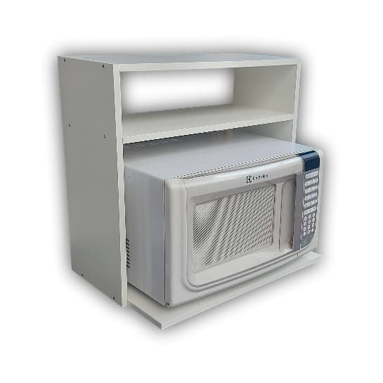 Suporte Para Microondas de Parede com Prateleira Forno MDF Suspenso Cozinha Madeira