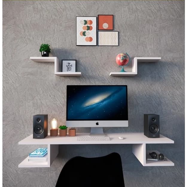 Escrivaninha Mesa Bancada Escritorio Suspensa Computador Home Office Gamer Notebook Mdf 1mt