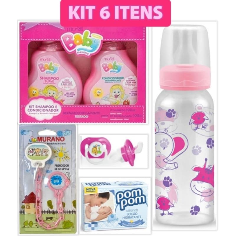mamadeira Petita sabonete pompom shampoo de bebê muriel presente chá de bebê chá de fraldas