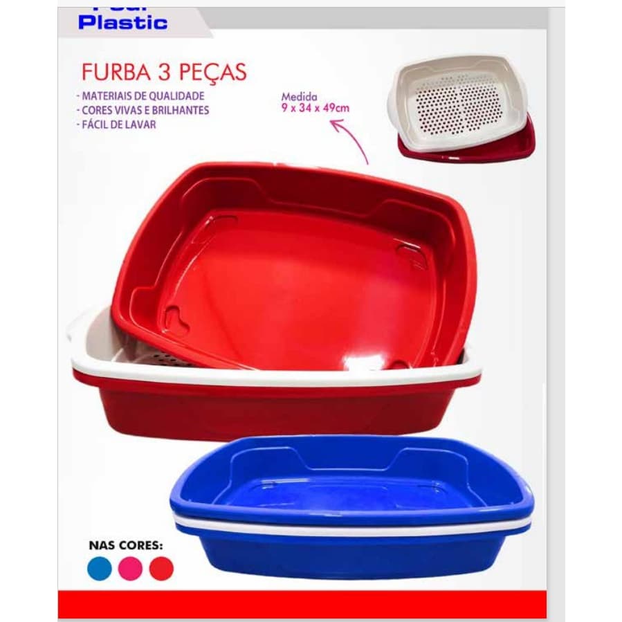 Caixa De Areia Furba Bandeja Sanitária P/ Gatos 3 em 1 (promoção)