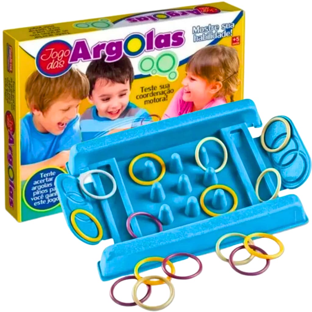 Brinquedo Interativo Jogo das Argolas Infantil Educativo Escolar Crianças Educativo