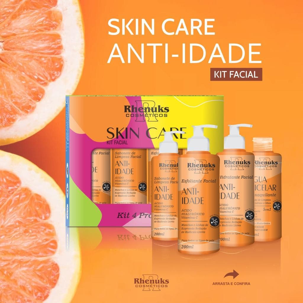 KIT SKIN CARE FACIAL ANTI-IDADE - 4 ITENS