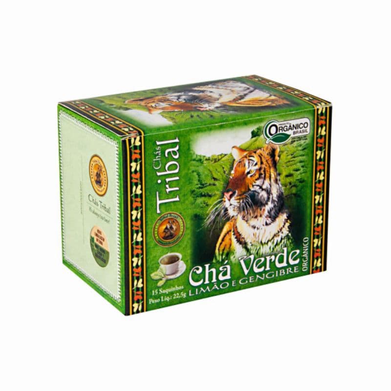 Chá orgânico, chá VERDE, LIMÃO E GENGIBRE Tribal Brasil