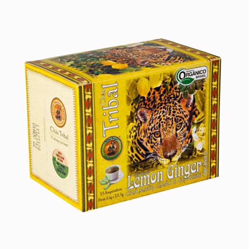Chá orgânico, chá LEMON GINGER, CHÁ MATE, LIMÃO E GENGIBRE Tribal Brasil